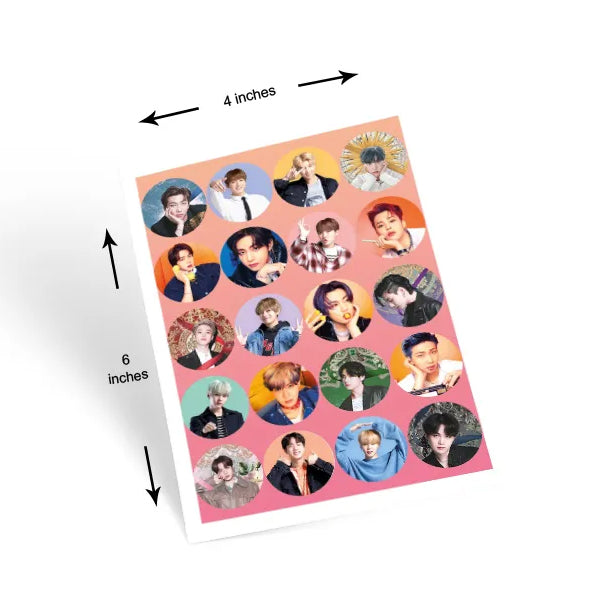 BTS All Member K‑Pop Sticker Sheet 4x6 Inches Waterproof Durable High Quality Print PVC Practical Choice For Fans Laptop Notebook And Decoration