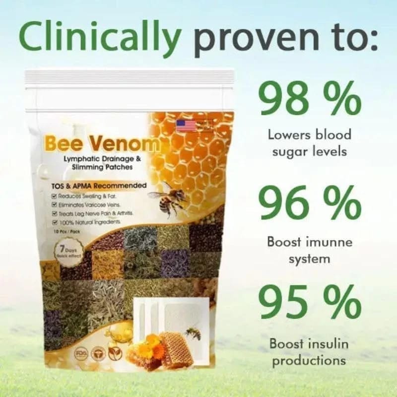 10 Pcs Bee Venom Detoxing Foot Patch - Natural Herbal Cleansing Adhesive Pads For Foot Care Wellness Relaxation And Revitalization Support