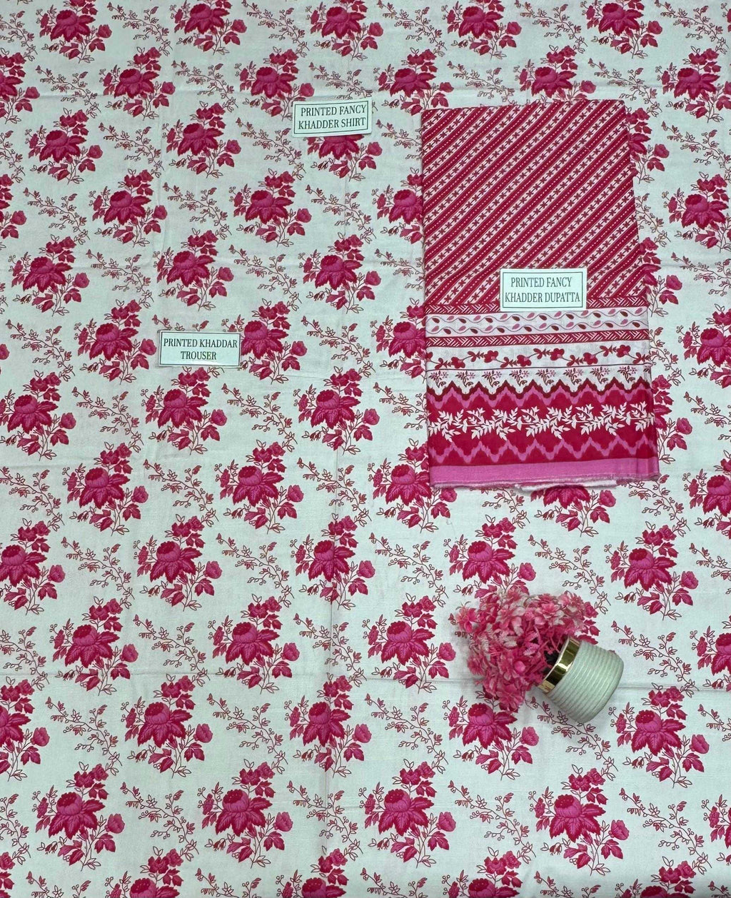 Saya Premium 3-Piece Printed Khaddar Suit – Unstitched winter Collection (saya replica)