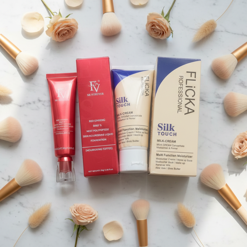 Flicka 2-In-1 Makeup Deal – Primer (60g) + Foundation (30g) Combo