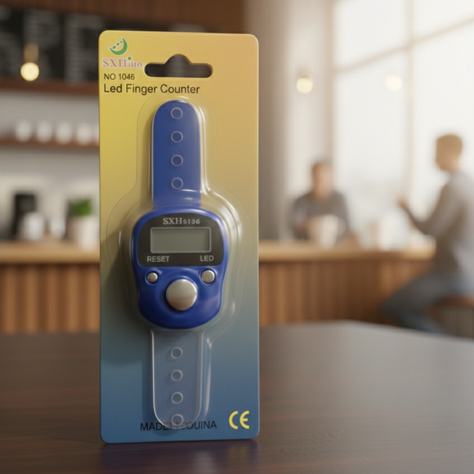 Digital Tasbeeh Finger Counter With Reset And Led Indicator Ring Tally Counter Electronic Tasbih SXH5136 (Random Color)