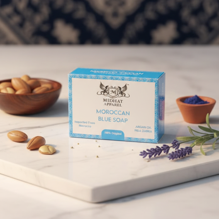 Midhat Apparel Moroccan Blue Soap For Premium Personal Care - 100Gram