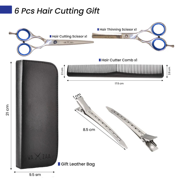 WAXZAA Professional Barber Scissors Kit – Premium Hair Cutting Accessories