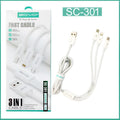 SOVO High Quality 3-in-1 Fast Charging  Cable – Multi Charging Cable for Micro USB, Type-C & Lightning Devices