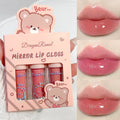 3 Pc Mirror Lip Gloss Tinted Lip Balm Lip Oil Hydrating Non Sticky Lip Glow Oil Lip Plumper Mirror Gloss Lip Stain Random Shades