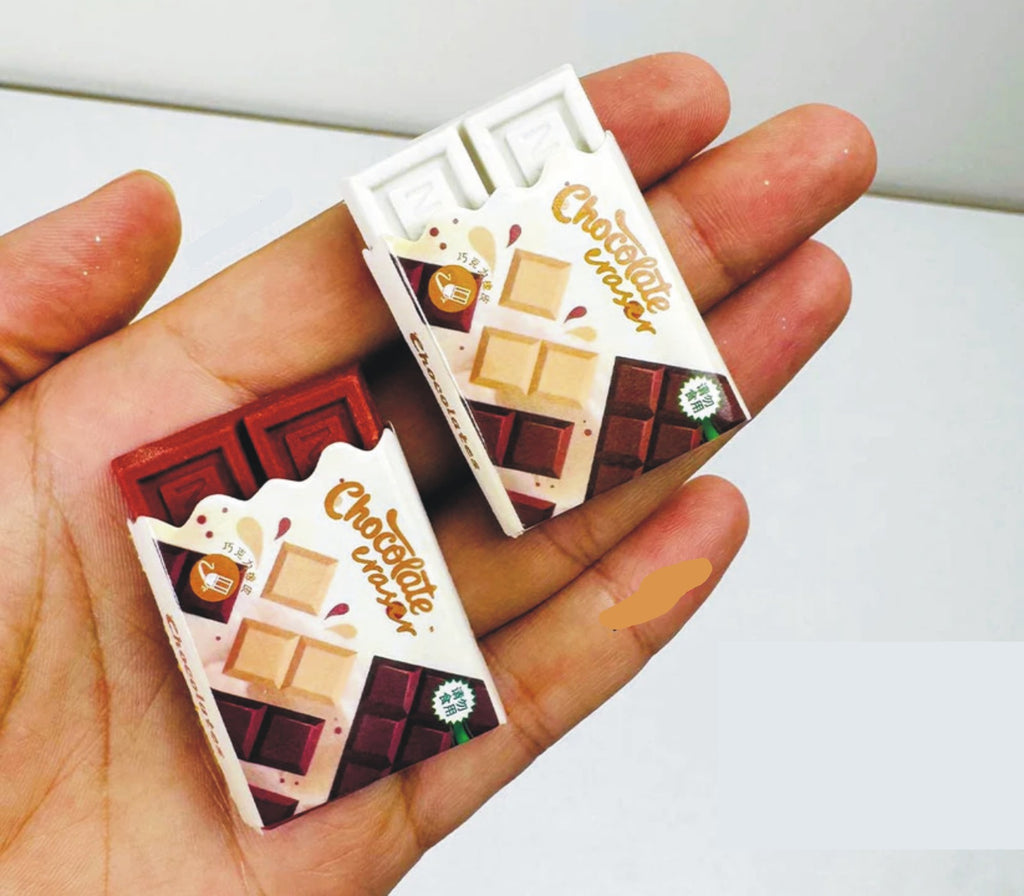 Chocolate Eraser Creative Cute Pencil Rubber Best For Gifts And Daily Stationery Use Size 3 Inch By 1.5 Inch | Random Color