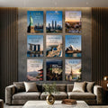 Set of 9 Premium Wall Art Photo Tiles – Modern Home Decor Sets - Size: 8x11