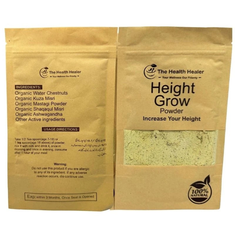 The Health Healer Height Grow Powder – 100% Natural Height Increase Supplement (100 Grams)