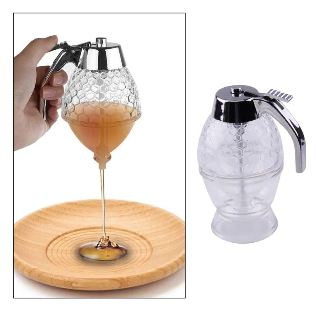 Honey Dispenser 200ML | No-Drip Syrup Pot & Juice Storage Jar | Easy-Pour Bee Design Container for Honey, Maple Syrup, Sauces & Kitchen Use