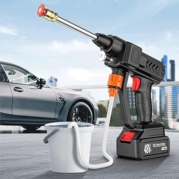 Automatic Cordless Car Wash Spray Gun | 48V High Pressure Lithium Battery | Wireless Foam Jet Washer (Single & Double Battery) - Double Battery