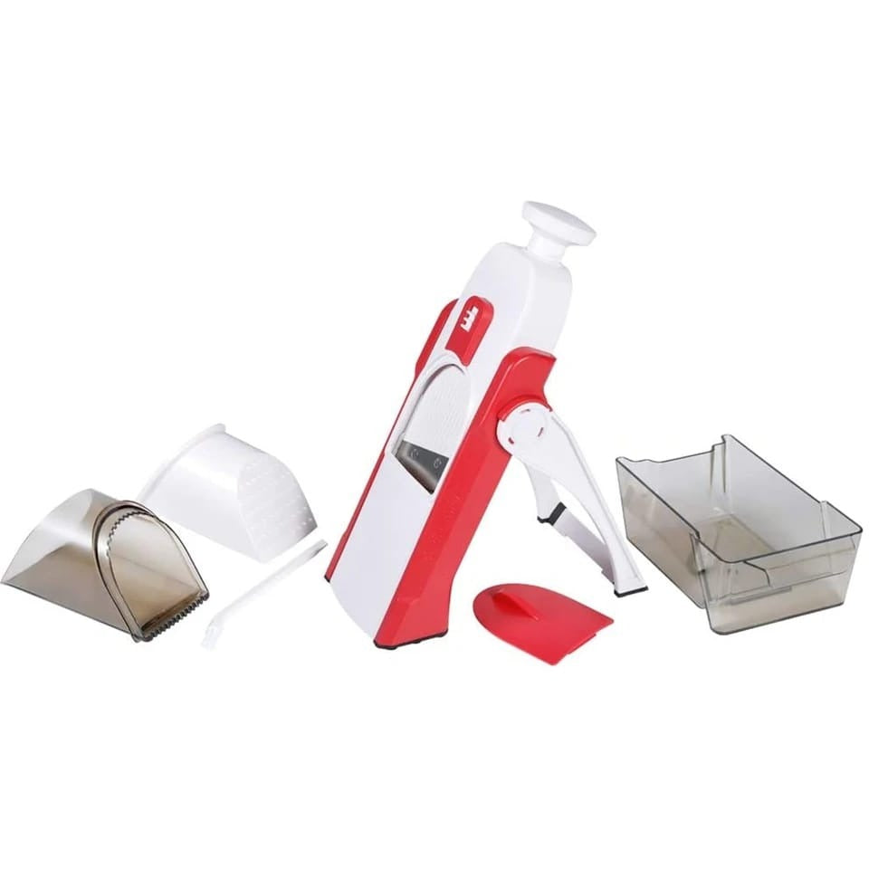 Safe-Slice Vertical Mandoline Slicer – Multi-Purpose Vegetable Cutter & Julienne Tool with Adjustable Thickness