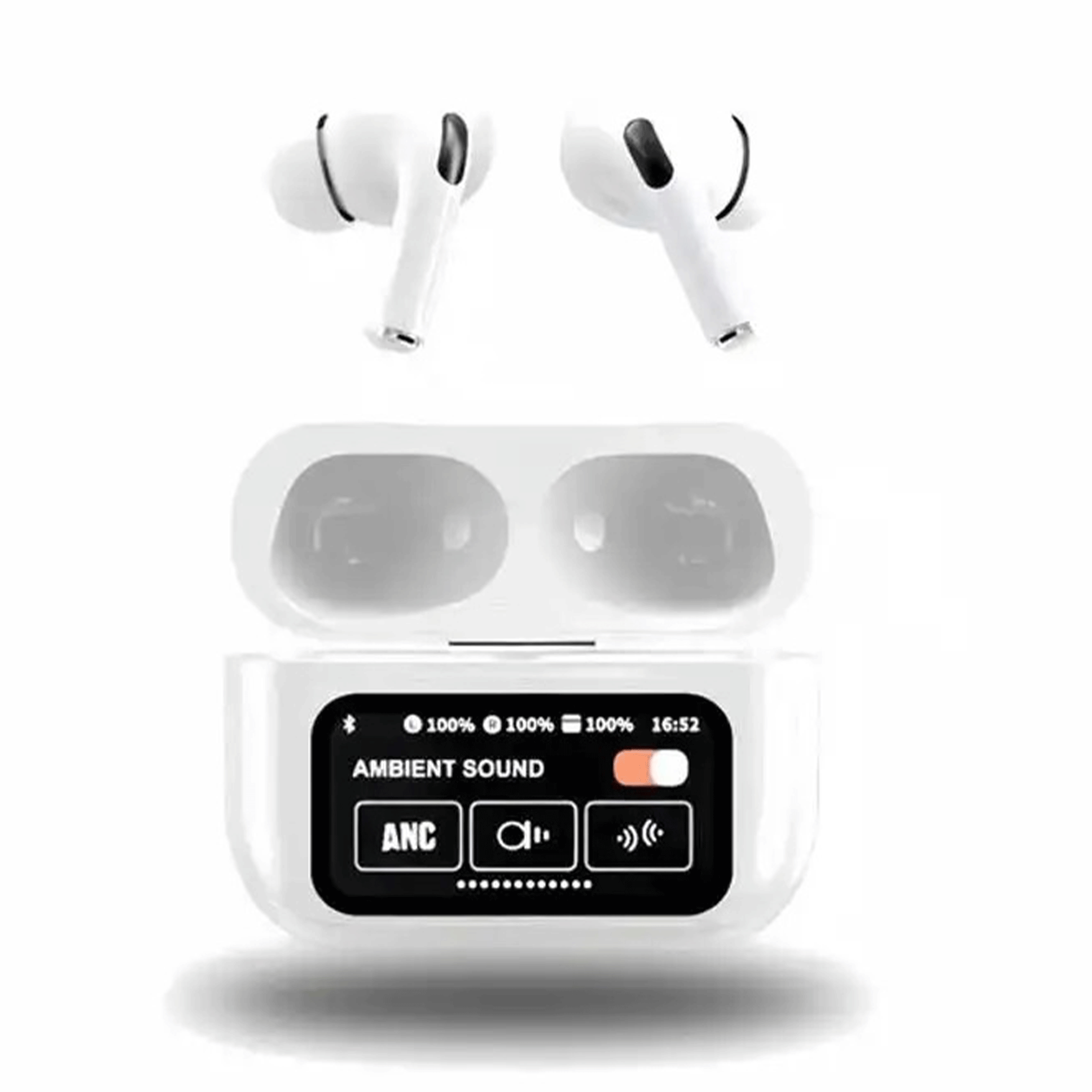 A9 Pro ANC Wireless Earbuds With Smart Touchscreen Charging Case For Noise Reduction And Ambient Sound Control