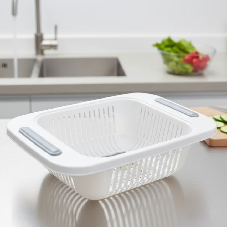 Sink Colander Strainer Basket | Vegetables, Fruits, Pasta & Drying Rack | Durable Kitchen Tool