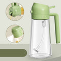 2-in-1 Oil Spray Bottle | Adjustable Mist & Dispenser | 470ml Leak-Proof Glass Container | For Cooking, BBQ, Baking & Air Fryer 470ml (Random Color)