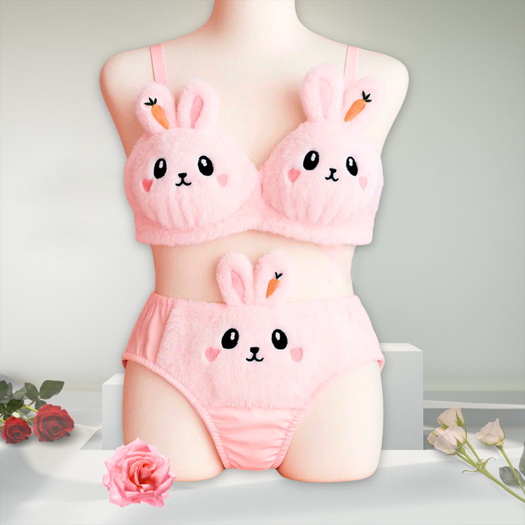 Bra & Panty Double Padded Comfortable Bra Set For Women - Apparel Product Designed For Undergarment Wear And Daily Comfort Routine - Pink (Size: 32)