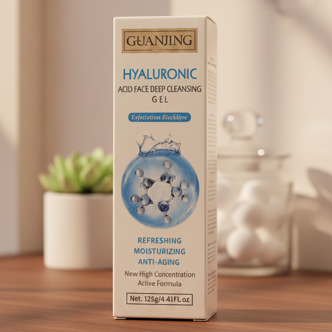 GUANJING Hyaluronic Acid Deep Cleansing Face Gel – Refreshing, Moisturizing & Anti-Aging (125g)