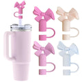 1Pc Cute Bow Straw Cap Cover For 10Mm Straws Fits Stanley Tumbler Cups Dustproof Leak Resistant Random Color