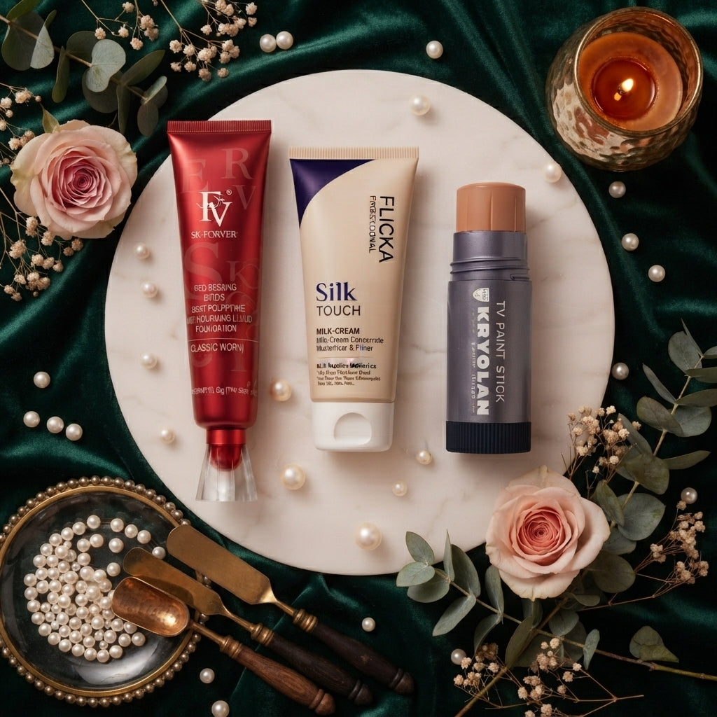 3 In 1 Professional Makeup Trip Flicka, FV And Krylon - Beauty Accessory Designed For Makeup Application And Daily Skincare Routine