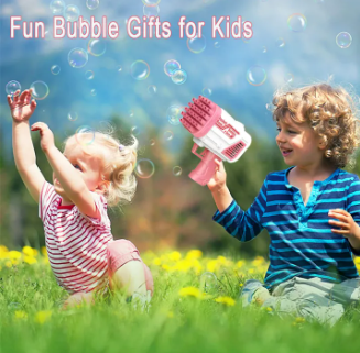 Bubble Bazooka Pro: Electric 2-In-1 Rocket Bubble Gun — Fast Bubbles For Parties, Beach & Backyard Fun