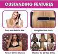 Hqt 909B Electric Hair Straightening Amp Curling Combbrush Dual Purpose Professional Hair Styler Non Damaging Splint 2 In 1 Hair Straightener Random Color