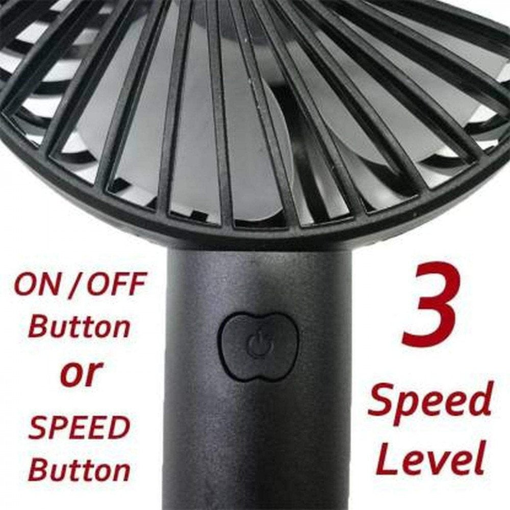 Portable Usb Rechargeable Handheld 3 Speed Strong Wind Electric Small Mini Cooling Fan Random Color 4