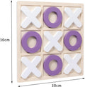 Wooden Tic Tac Toe Board Game Classic Xo Strategy Game For Kids Toddlers Preschoolers Adults Educational Durable Portable 30Cm Wooden Board Ideal Birthday