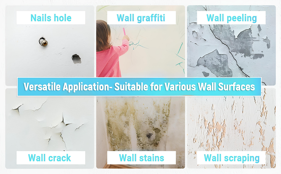 Wall Repair Paste 200Gm White Waterproof Crack Filler With Scraper Wall Putty Amp Hole Mending Agent For Damaged Walls And Joints
