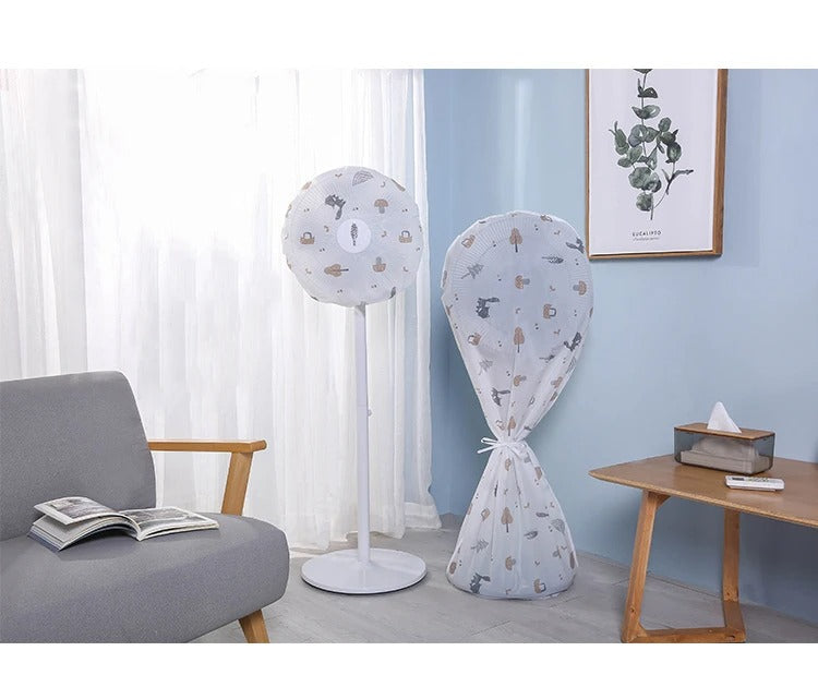 Decorative Fan Cover With Colorful Pattern Design Dust Protection Stylish Room Accent