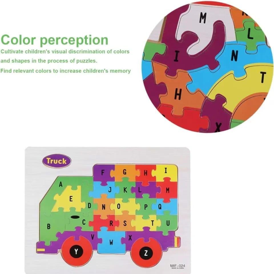 Wooden Alphabet Puzzle Board Premium A Z English Letters Learning Toy For Kids Early Literacy Cognitive Development And Creative Play