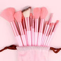 13 Pieces Soft Fluffy Makeup Brush Set Cosmetics Brush Set Makeup Brush Kit Blush And Powder Brushes Makeup Brushes For Foundation Pink Color Without Box