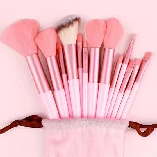 13 Pieces Soft Fluffy Makeup Brush Set Cosmetics Brush Set Makeup Brush Kit Blush And Powder Brushes Makeup Brushes For Foundation Pink Color Without Box