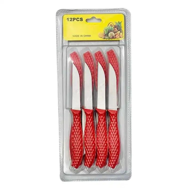 12Pcs Mini Stainless Steel Knife Set Compact 14 5Cm Carbon Steel Knives For Daily Cutting Chopping