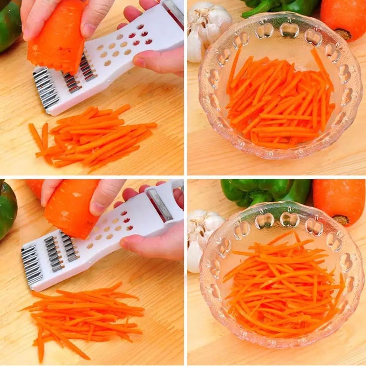 5 In 1 Multi Vegetable Cutter Peeler Multipurpose Julienne Slicer Grater Metal Scraper And Fruit Vegetable Kitchen Tool