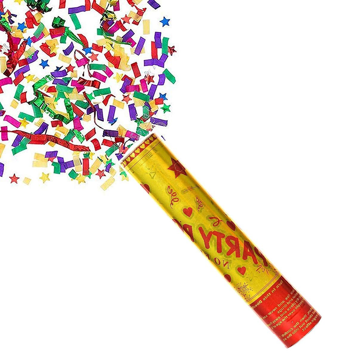 Pack Of 2 Party Popper Confetti Filled Rose Party Popper For Birthday Anniversary Wedding Welcome Party Baby Shower New Year Celebration And Other Events