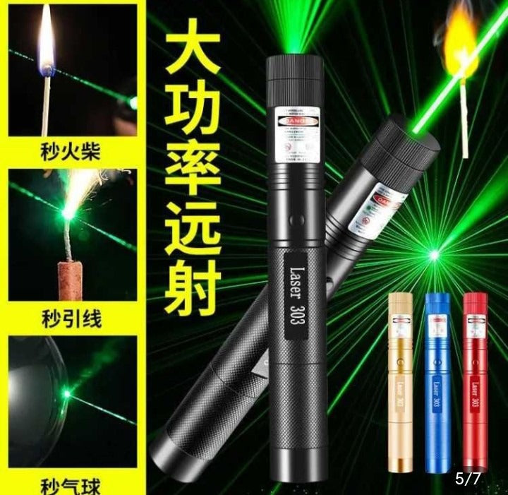 High Power 303 Green Laser Pointer With Adjustable Focus Rechargeable 37V Battery Charger Amp Safety Lock Rechargeable Green Laser Light Green Laser Pointer Green Beam Light
