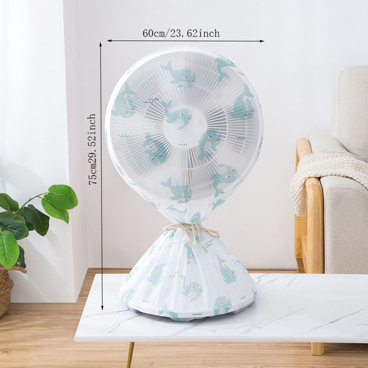 High Quality Dustproof All Inclusive Electric Fan Dust Cover Household Floor Fan Cover Protective Cover Stand Fan 01 Pcs Random Print