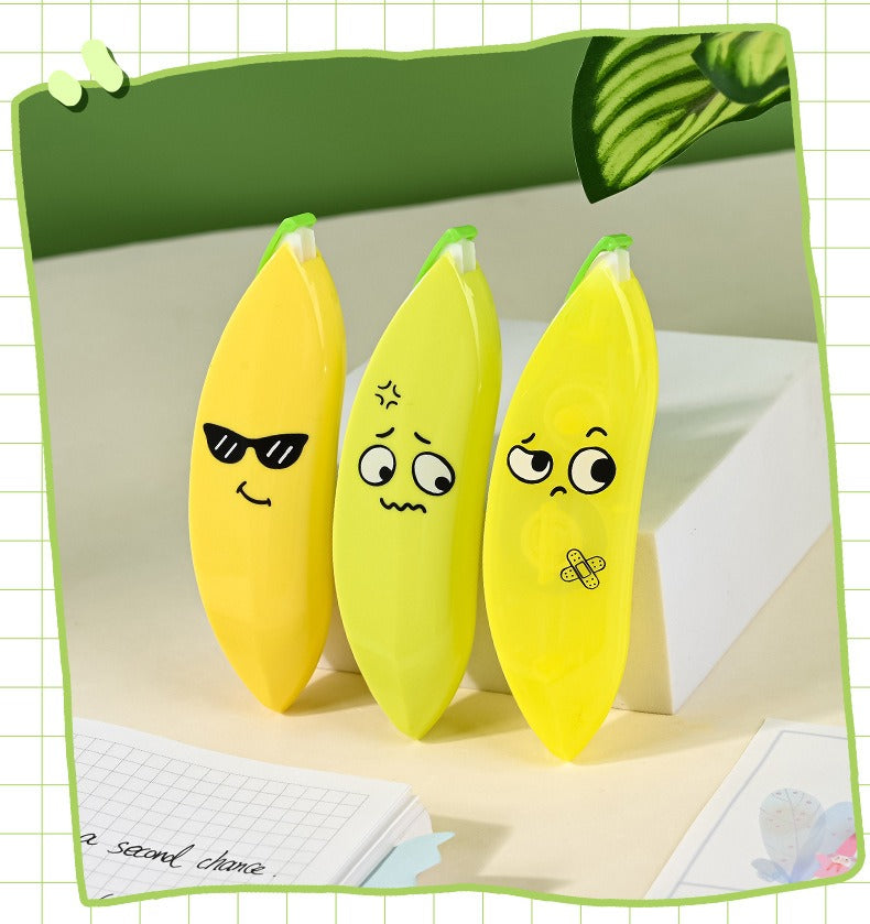 Banana Shaped Correction Tape Fun Portable Eraser Tool For Paper Labels And More 14Cm
