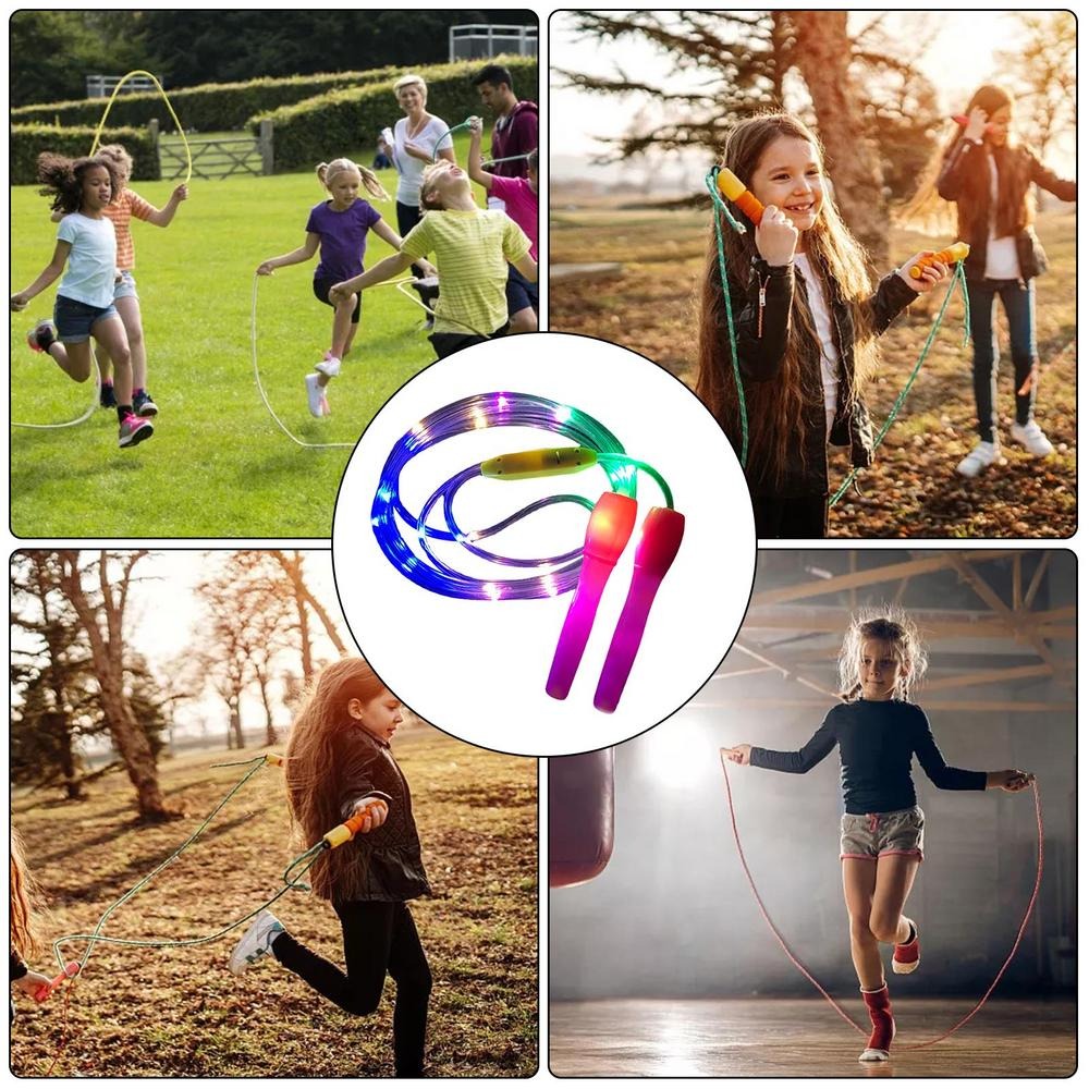 Lighting Jump Skipping Rope Led Fitness Rope For Kids Adults Indoor Outdoor Training Random Color
