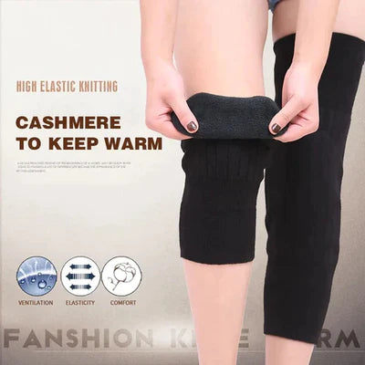 1 Pair Unisex Women Mens Cashmere Wool Knee Brace Pads Winter Warm Thermal Knee Warmers Velvet Knee Protector Random Color