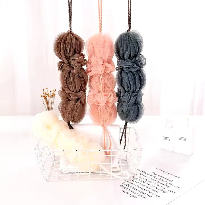 Premium Exfoliating Loofah Sponge Long Handle Shower Pouf For Body Amp Back Scrubbing Random Color