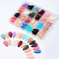 576 Pcs Nails With Box Reusable Artificial Nails 24 Different Colours Beautiful Fake Nails American Nail For Girls Women Without Glow Random Color 2