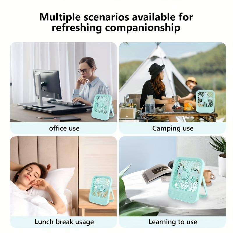 Quite Hanging Desk Fan Mini Usb Rechargeable Fan Quiet Mini Desktop Cooling Fan For Indoor Outdoor