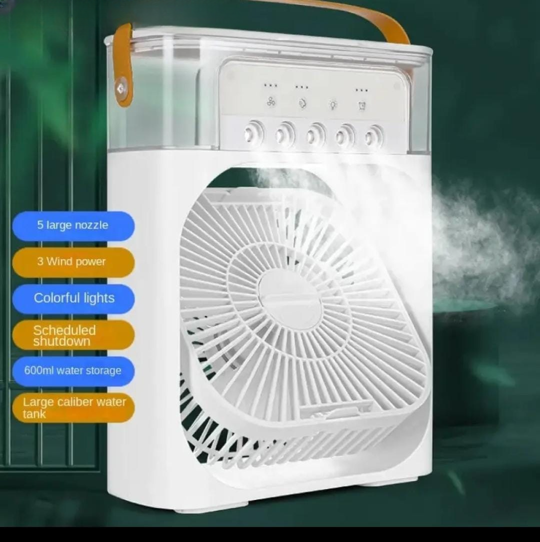 Portable Air Conditioner Fan Usb Electric Fan With Led Night Light Fine Mist Water And Humidifier Function Led Night Light Water Mist Random Color 1955509
