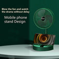 Rechargeable Portable Telescopic Folding Fan Table Desk Fan 3 Speeds Adjustable Height Fan Random Color 3275281