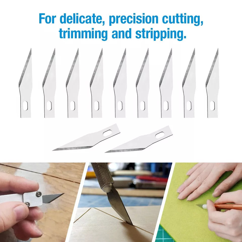 Pen Knife Detail Precision Cutting Tool Paper Model Making Etching Carving Cutter With 6 Blades 1 Handle