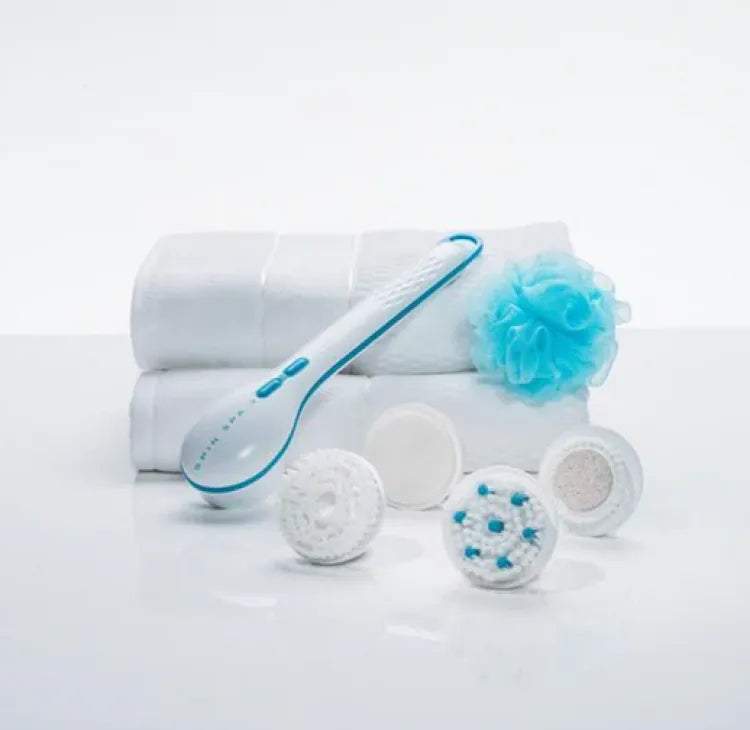 Cnaier Bath And Body Scrub Electric Brush Set Rechargeable 4 In 1 Random Color
