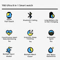 Y80 Ultra 8 In 1 Smart Watch Random Colour 2