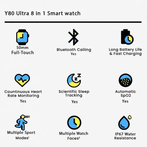 Y80 Ultra 8 In 1 Smart Watch Random Colour 2